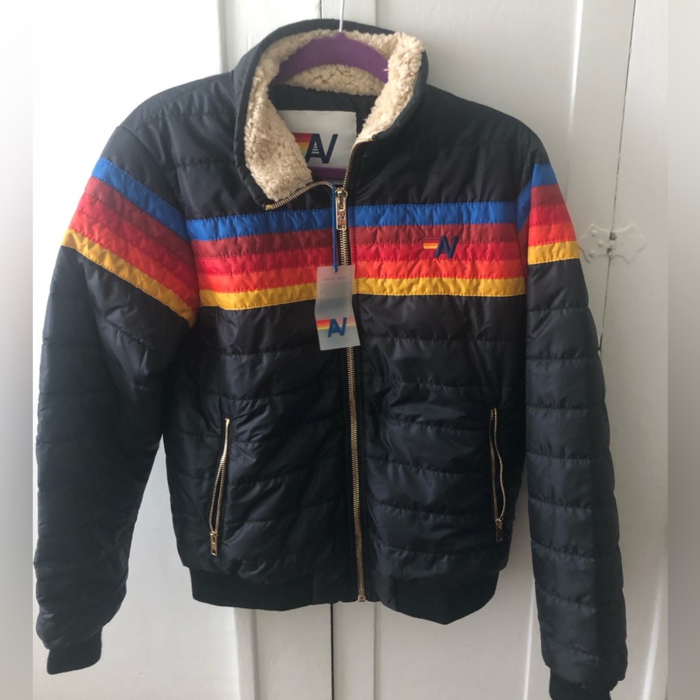 Aviator Nation 5 Stripe Black jacket Small
